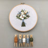 Pale Blue and Cream Floral Bouquet Hand Embroidered Hoop Art by And Other Adventures Embroidery Co