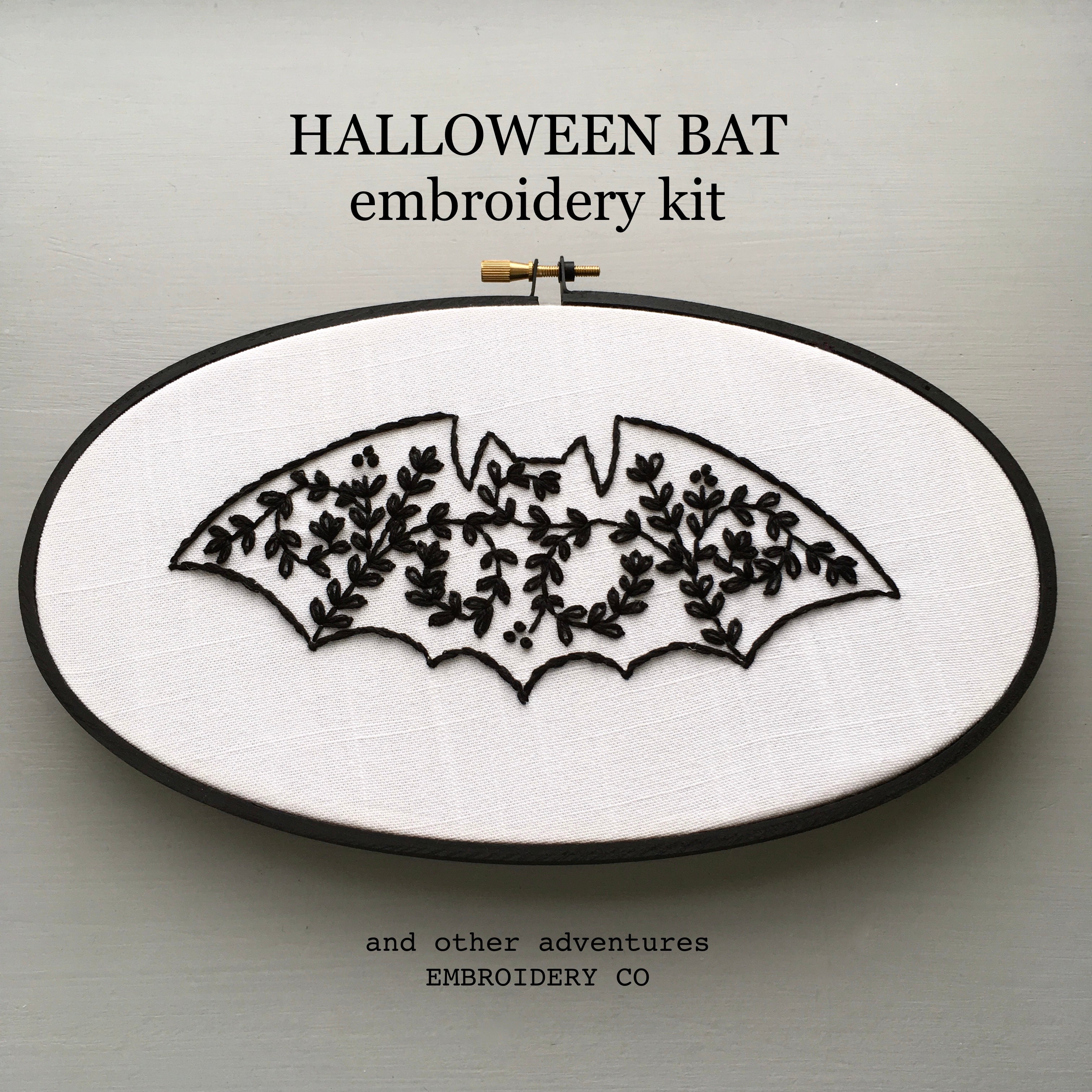 SIMEIQI Halloween 3 Pack Beginner Embroidery Kit with Patterns Instructions  and Stickers,Pumpkin Bat Ghost Witch Castle Skull,Embroidery Pack for