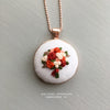 Hand Embroiderd Fall Floral Bouquet Rose Gold Necklace by And Other Adventures Embroidery Co