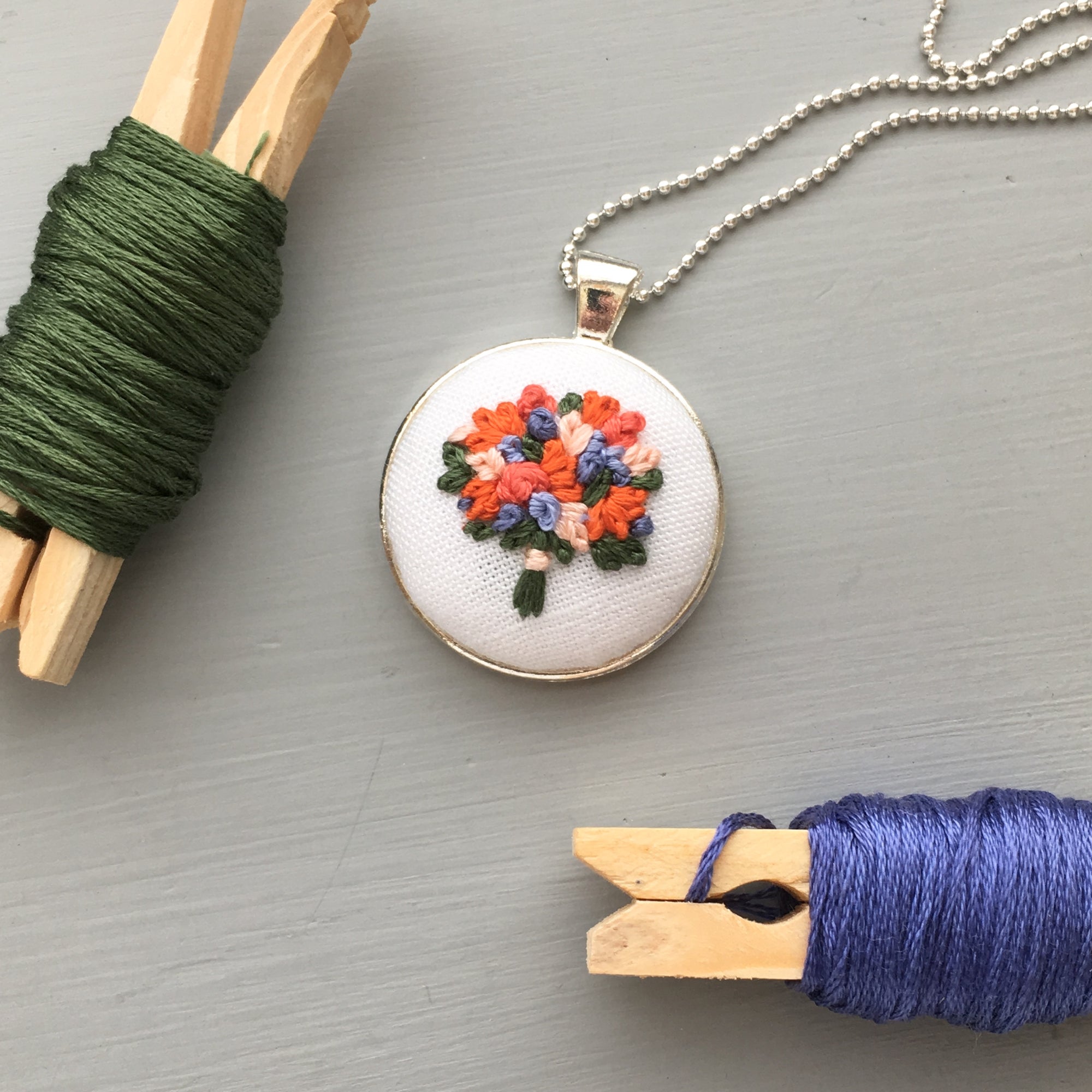 embroidered fall bouquet