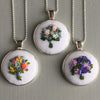 Spring Florals Necklace Embroidery
