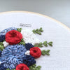 American digital embroidery pattern red white and blue floral bouquet | And Other Adventures Embroidery Co