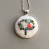 stitched floral necklace