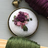 Plum Floral Embroidery Necklace