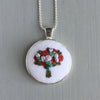 Vintage Inspired Hand Embroidered Bouquet Necklace