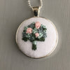 Romantic Pastel Florals Necklace Embroidery