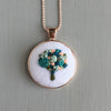 Rose Gold Hand Embroidered Pendant Necklace