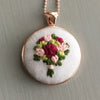 Modern Romantic Rose Gold Embroidered Necklace