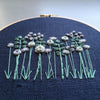 Embroidered flowers on navy
