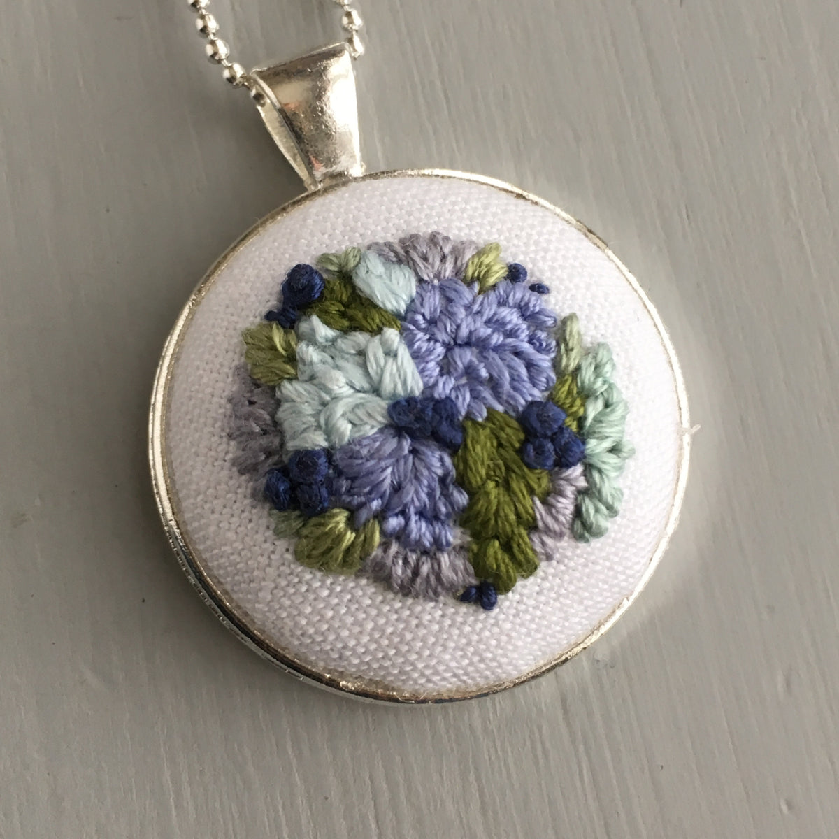 Silver Embroidered Necklace - And Other Adventures Embroidery Co