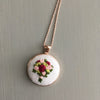 Modern Romantic Rose Gold Embroidered Necklace