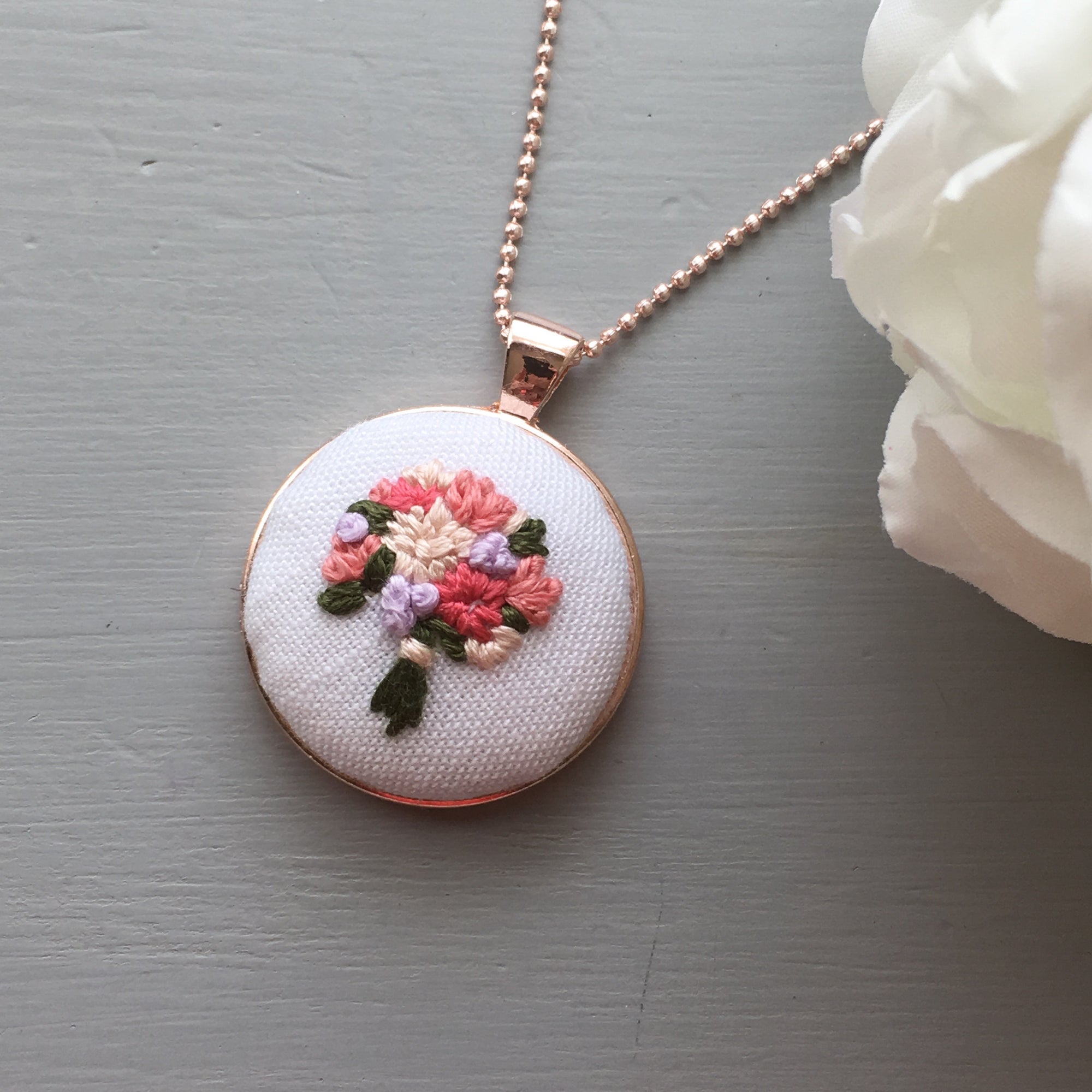 Floral Embroidery Necklace