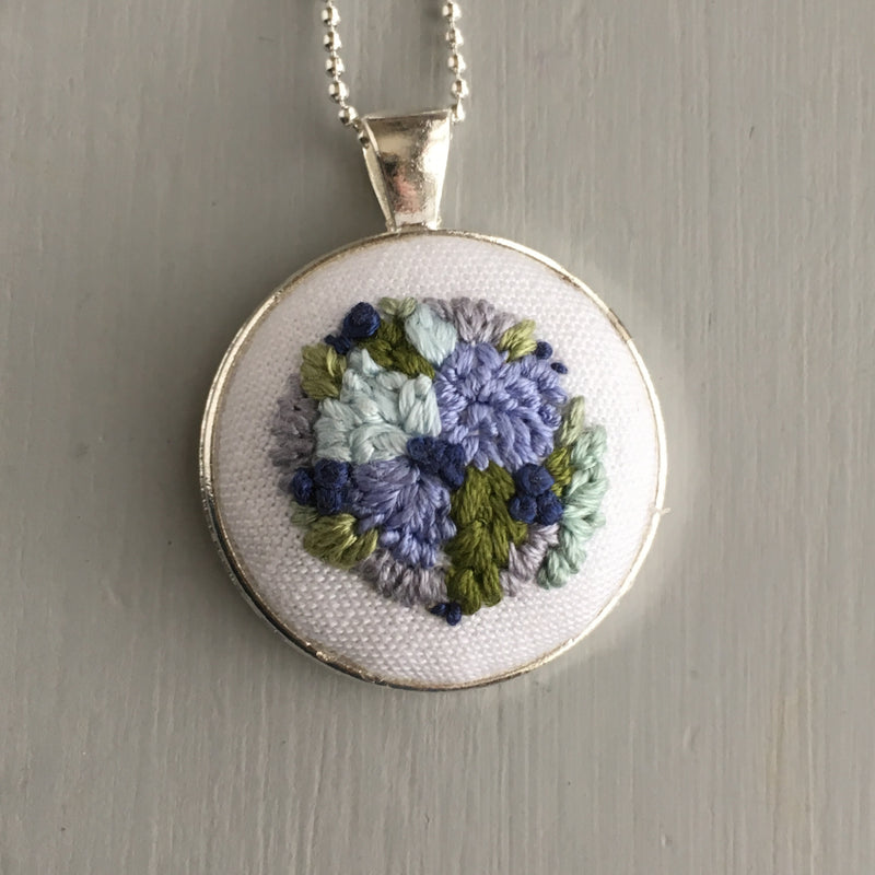 Silver Embroidered Necklace - And Other Adventures Embroidery Co