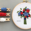 Red, White, and Blue 4th of July Flower Bouquet Embroidery by And Other Adventures 