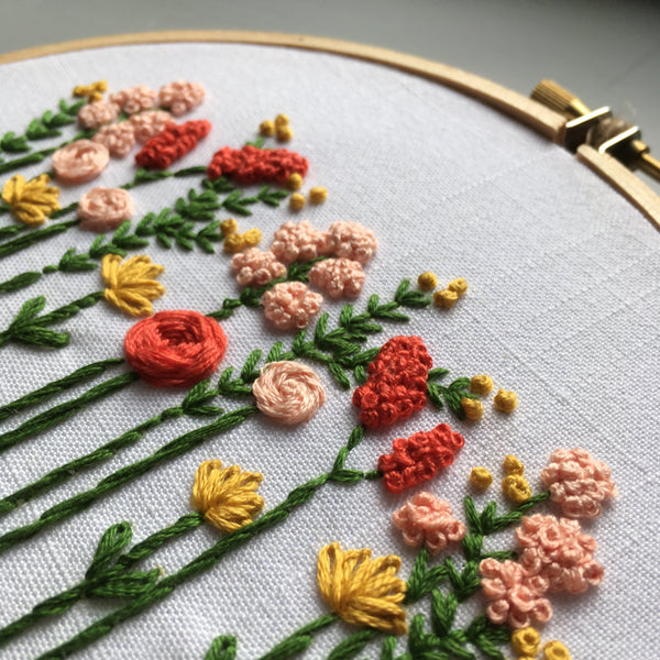 Beginner Hand Embroidery Pattern - Summer Wildflowers Digital Download ...