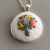 Spring Florals Necklace Embroidery